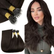 RRP £32.67 RUNATURE Brown Nano Hair Extensions Real Human Hair