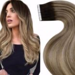 RRP £26.39 LaaVoo Tape in Hair Extensions Human Hair Balayage