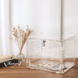 RRP £22.82 Benjia Acrylic Wedding Card Box Money Post Gift Box Holder