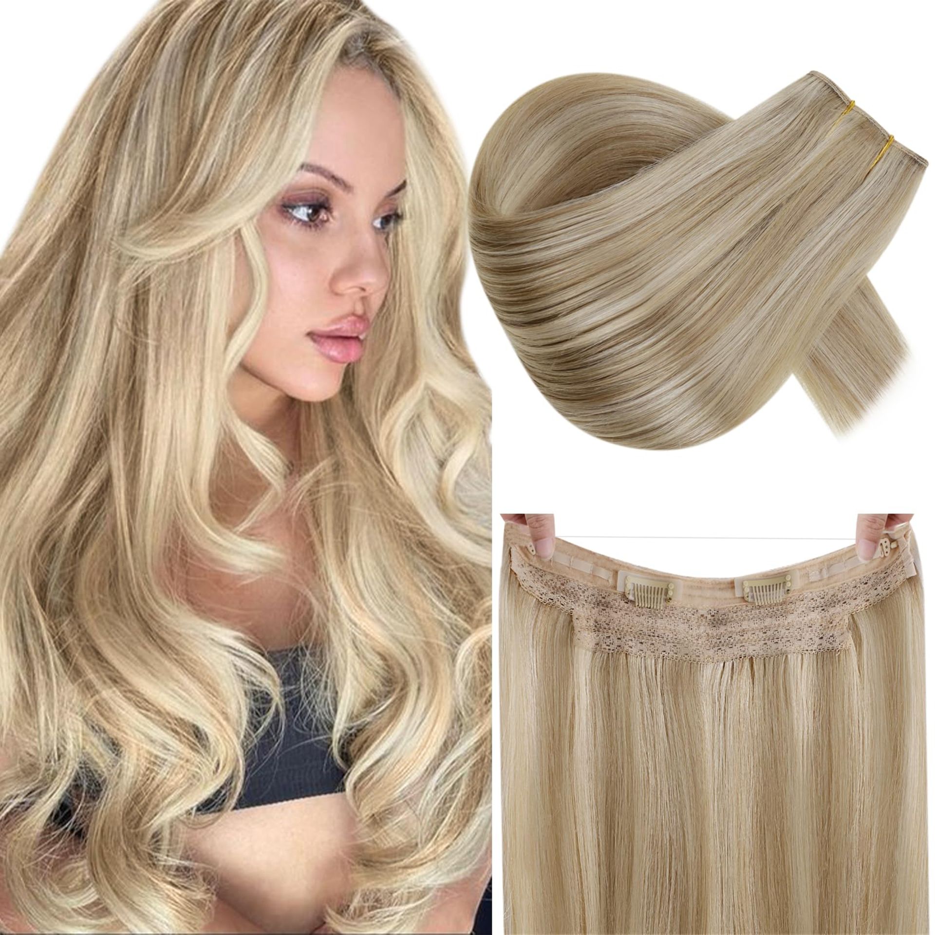 RRP £49.05 RUNATURE Secret Hair Extensions Dark Blonde Highlight