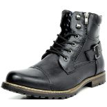 RRP £46.54 Bruno Marc Men's Philly-3 Black Military Combat Boots Size 10.5 US/ 9.5 UK