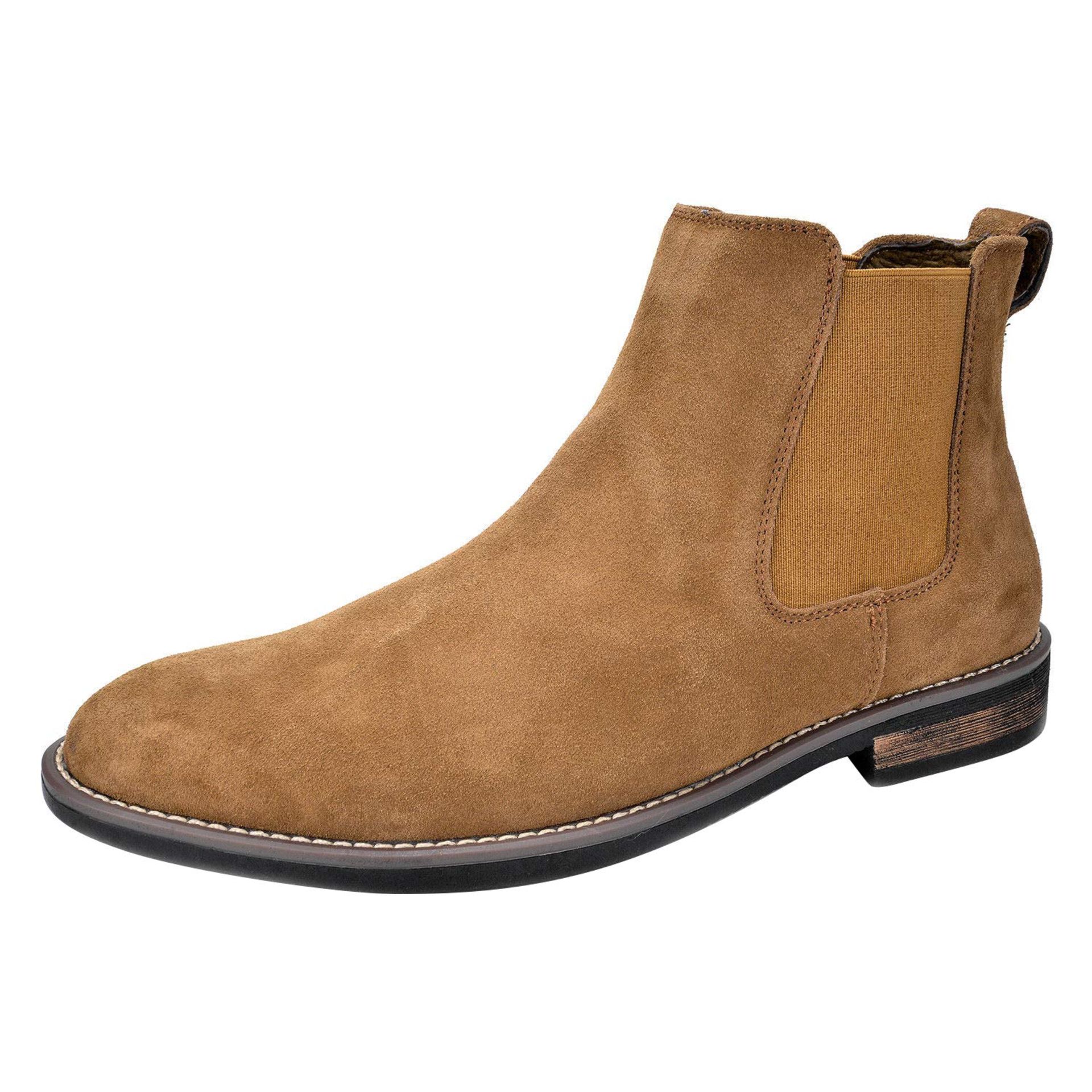 RRP £45.02 Bruno Marc Men's Urban-06 Suede Leather Chelsea Ankle Boots,Size 8,TAN,URBAN-06