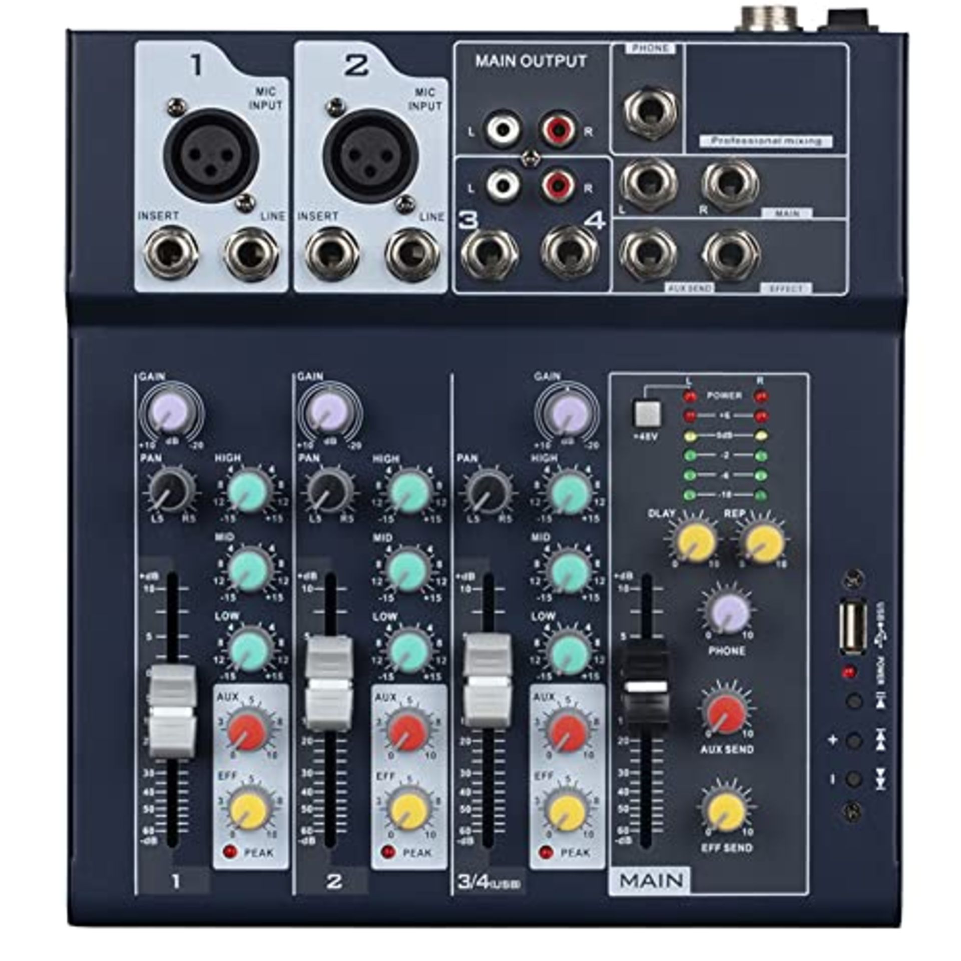 RRP £37.03 Weymic Professional Mixer | 4-Channel 2-Bus Mixer for