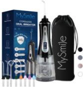 RRP £61.64 MySmile Powerful Cordless 350ML Water Flosser Portable