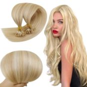 RRP £44.77 14 Inch Blonde U Tip Hair Extensions Real Human Hair