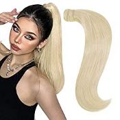 RRP £57.36 RUNATURE Human Hair Ponytail Extension Platinum Blonde