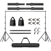 RRP £66.62 Emart 8.5x10ft Upgrated Backdrop Stand Kit