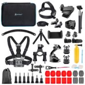 RRP £28.30 Artman Action Camera Accessories Kit 58-In-1 for Gopro