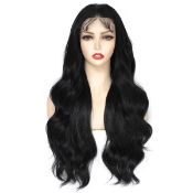 RRP £45.65 Yamel 13x4 Lace Front Wig for Women Long 28 inch Black