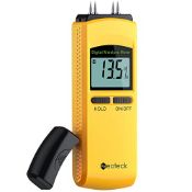 RRP £25.10 Neoteck Moisture Meter 4 Pin Digital Moisture Meter