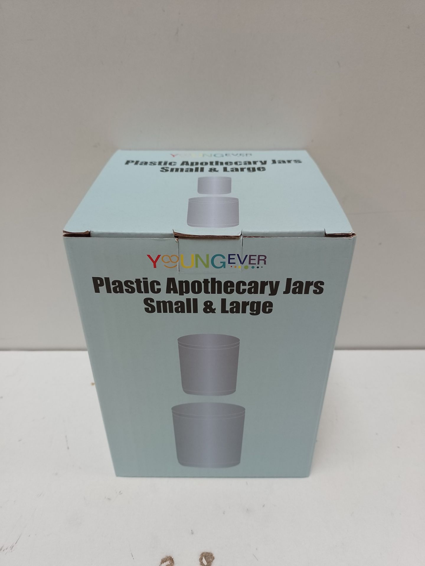 RRP £21.67 Youngever 2 Pack Clear Plastic Apothecary Jars With Open Lids - Image 2 of 2