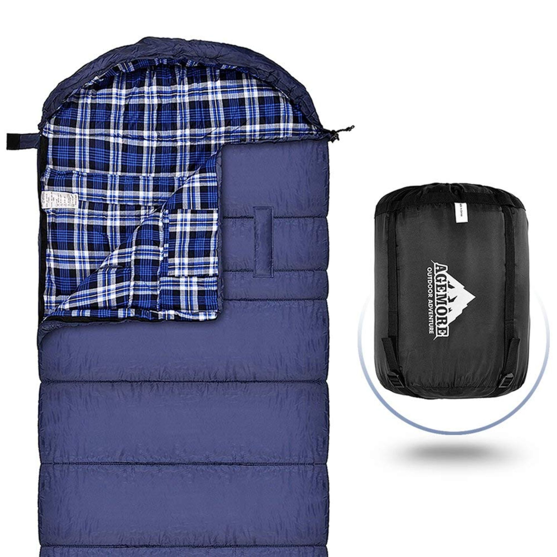 RRP £57.13 Agemore Cotton Flannel Sleeping bag for Adults