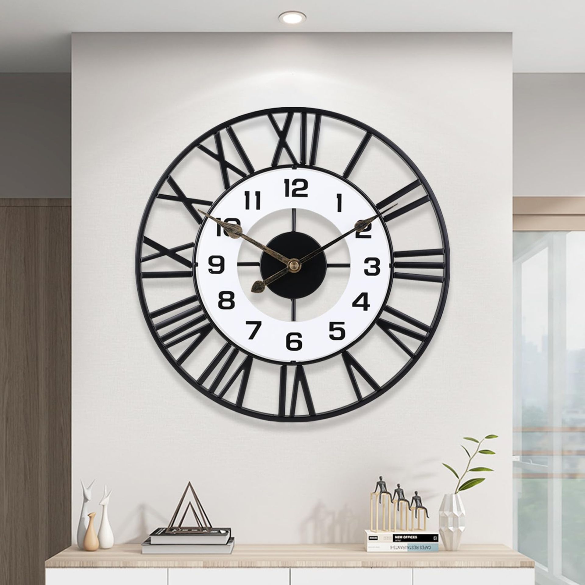 RRP £15.97 12 Inch Wall Clock Silent Large Wall Clocks for Living