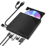 RRP £28.41 7 in 1 External CD DVD Drive for laptop Windows 11 10