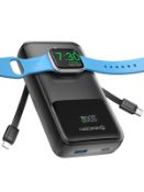 RRP £43.95 NEWDERY 20000mAh Magnetic Power Bank for Apple Watch Charger Built-in Cables