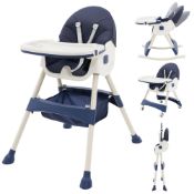 RRP £70.77 High Chair Adjustable Folding Baby Chair with Multiple