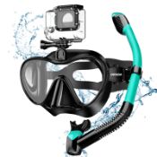 RRP £19.40 Orsen Snorkel Set Adults with Camera Mount