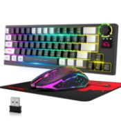 RRP £25.56 Wireless Gaming Keyboard Mouse 4000mAh Rechargeable