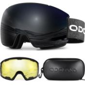 RRP £48.95 Odoland OTG Ski Goggles Set with Detachable Lens