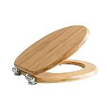 RRP £60.50 Fanmitrk Natural Solid Wood Toilet Seat-Wooden Toilet Seat Bamboo