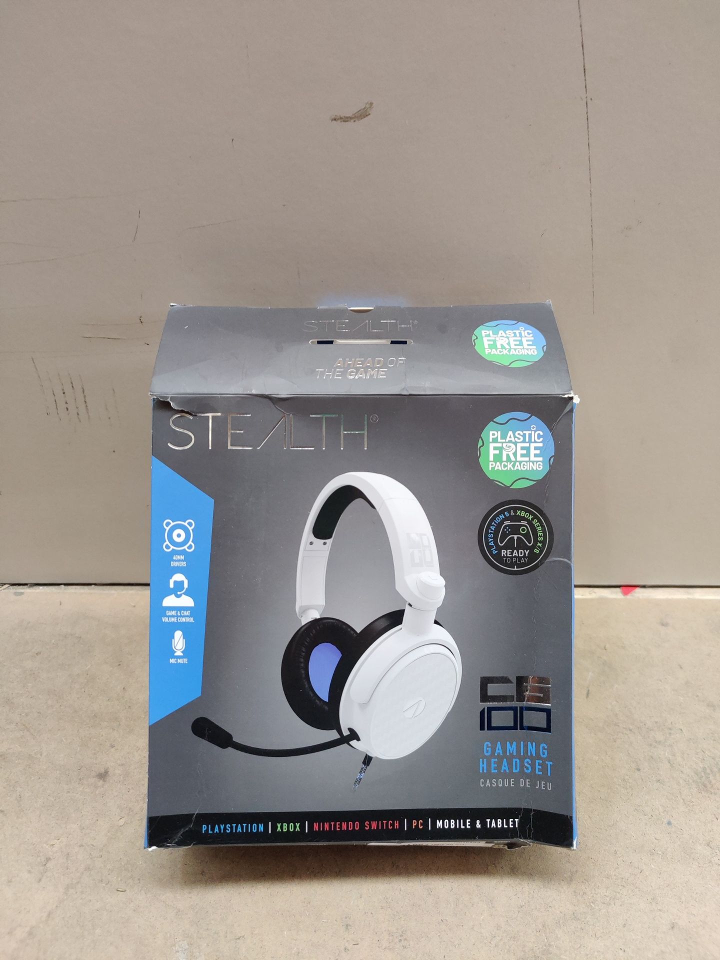 RRP £18.25 STEALTH C6-100 Blue Over Ear Gaming Headset PS4/PS5 - Image 2 of 2