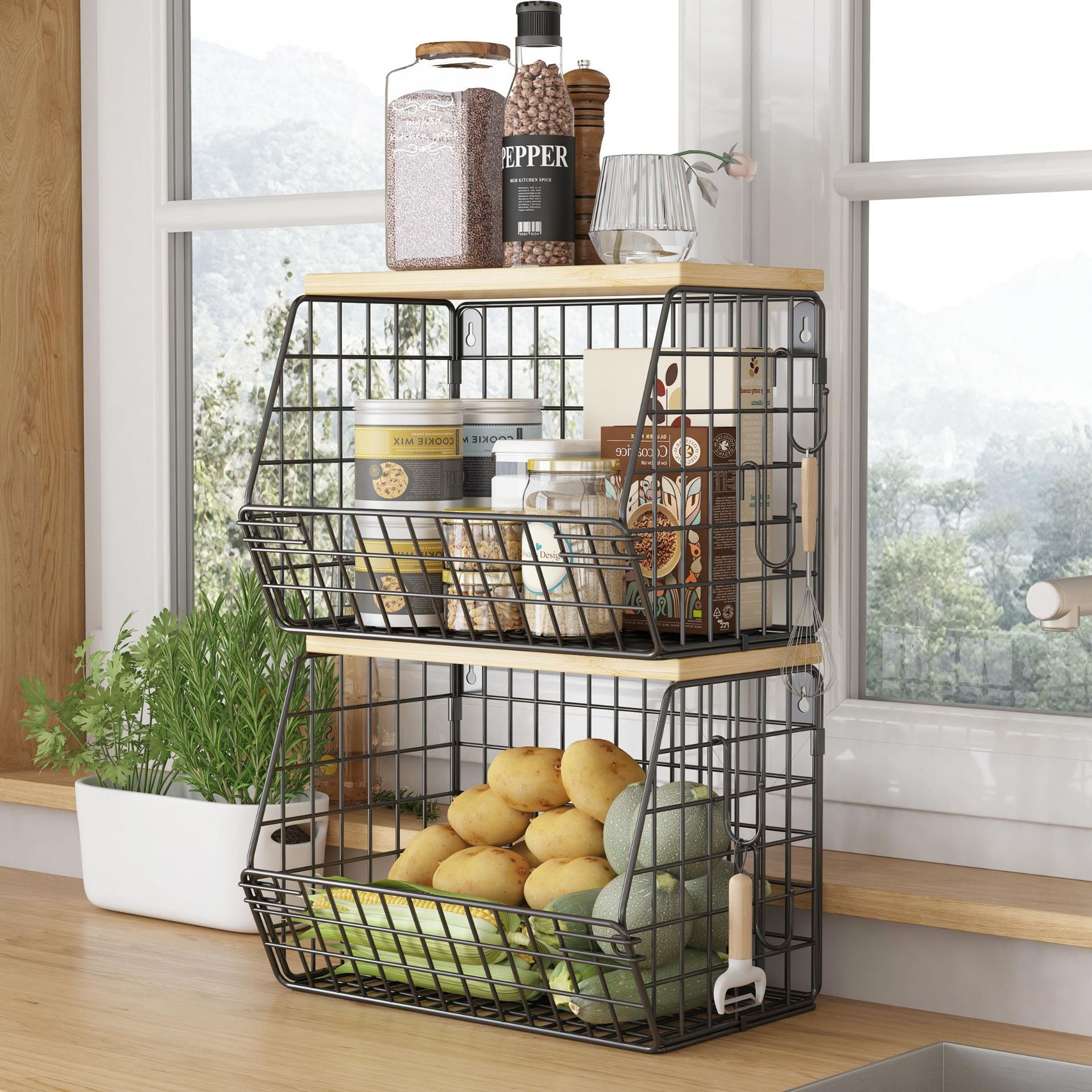 RRP £37.57 COVAODQ Fruit Baskets for Kitchens