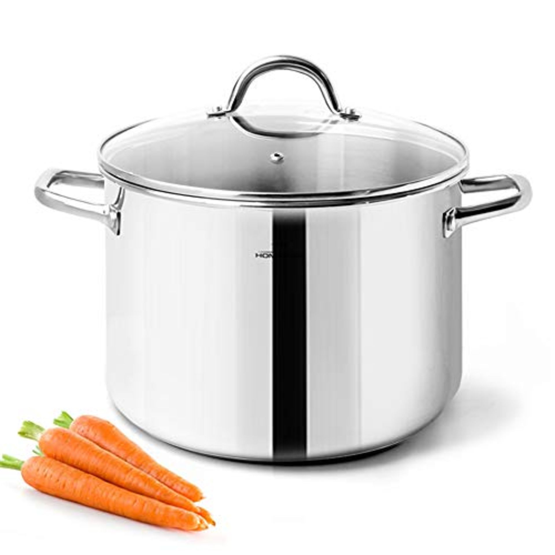 RRP £38.80 HOMICHEF Stock Pot 20.5 cm 3.8 Litre Nickel Free Stainless Steel