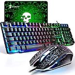 RRP £31.13 UK Layout Gaming Keyboard and Mouse Sets Rainbow Backlit