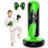 RRP £57.06 QPAU Punching Bag for Kids Inflatable Boxing Bag, Gifts for Boys & Girls Green