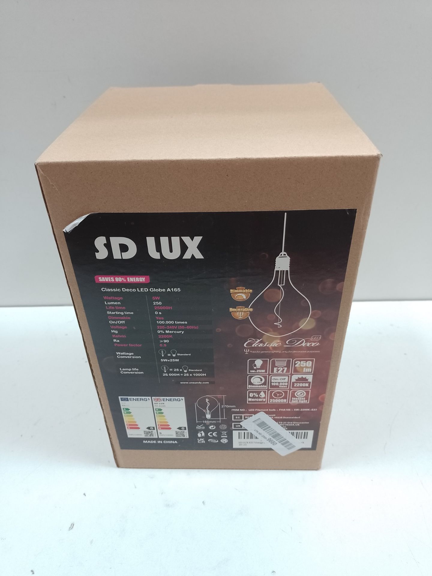 RRP £41.09 SD LUX E27 Vintage LED Light Bulbs 5W Large Sprial - Image 2 of 2