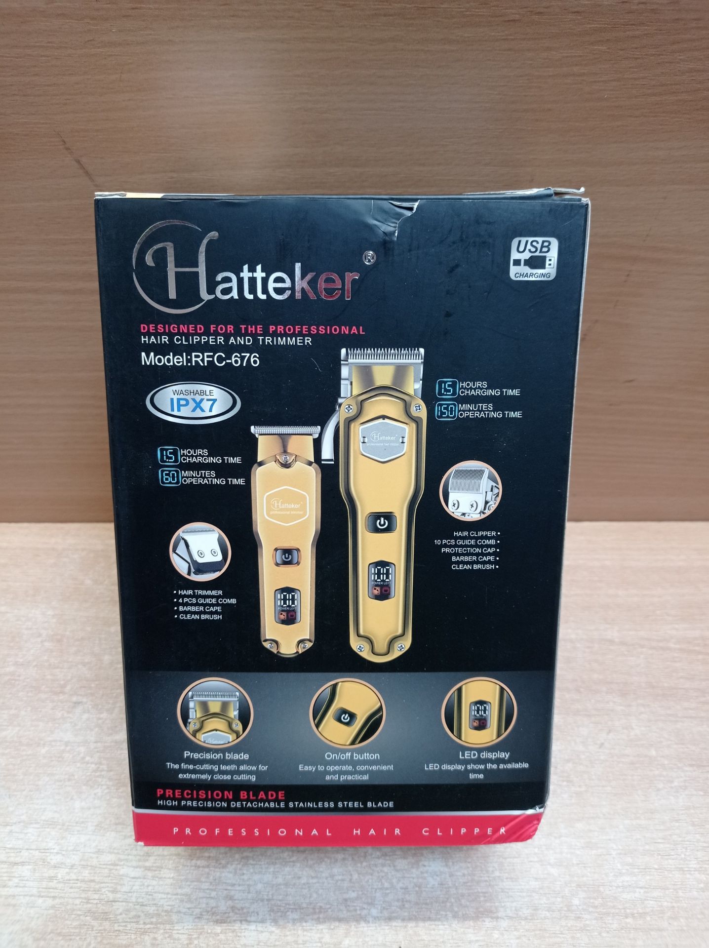 RRP £45.65 Hatteker Hair Clipper & Trimmer Set for Men IPX7 Waterproof - Image 2 of 2