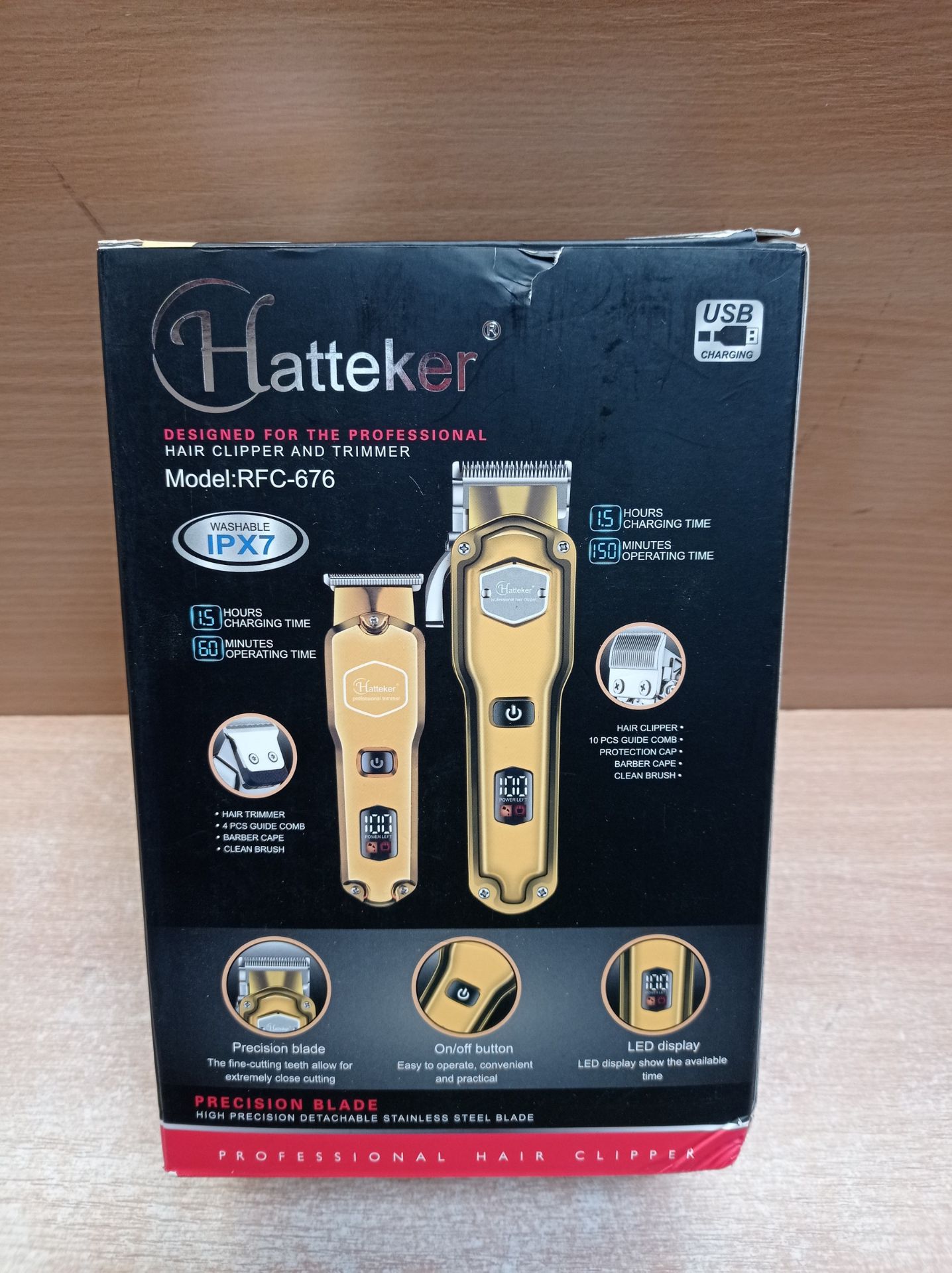 RRP £45.65 Hatteker Hair Clipper & Trimmer Set for Men IPX7 Waterproof - Image 2 of 2