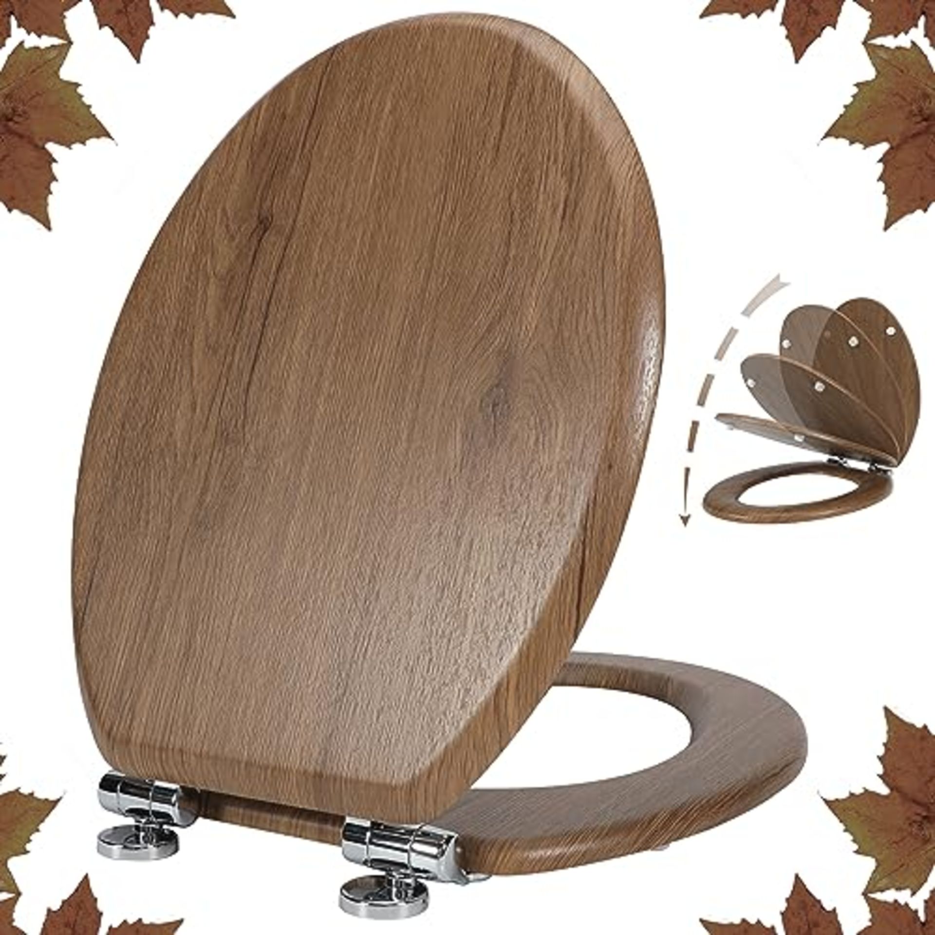 RRP £45.65 Angel Shield Wooden Soft Close Toilet Seat with Quick