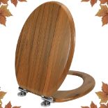 RRP £44.51 Angel Shield Wooden Soft Close Toilet Seat with Quick