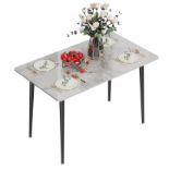 RRP £238.38 Kitchen Dining Table Marble Tabletop: Rectangular 120cm