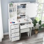 RRP £184.25 Puselo White Dressing Table Vanity Table with Mirror