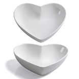 RRP £22.15 Keponbee Cute Heart Bowl Ceramic Set of 2