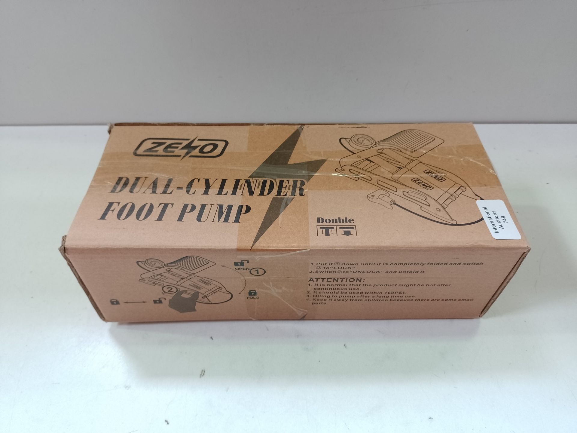 RRP £15.92 ZENO Portable Foot Pump | Double Cylinder Foot Air - Image 2 of 2