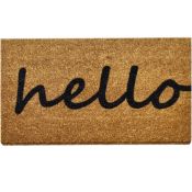 RRP £31.46 NINAMAR Door Mat Hello Natural Coir - 75 x 45 cm