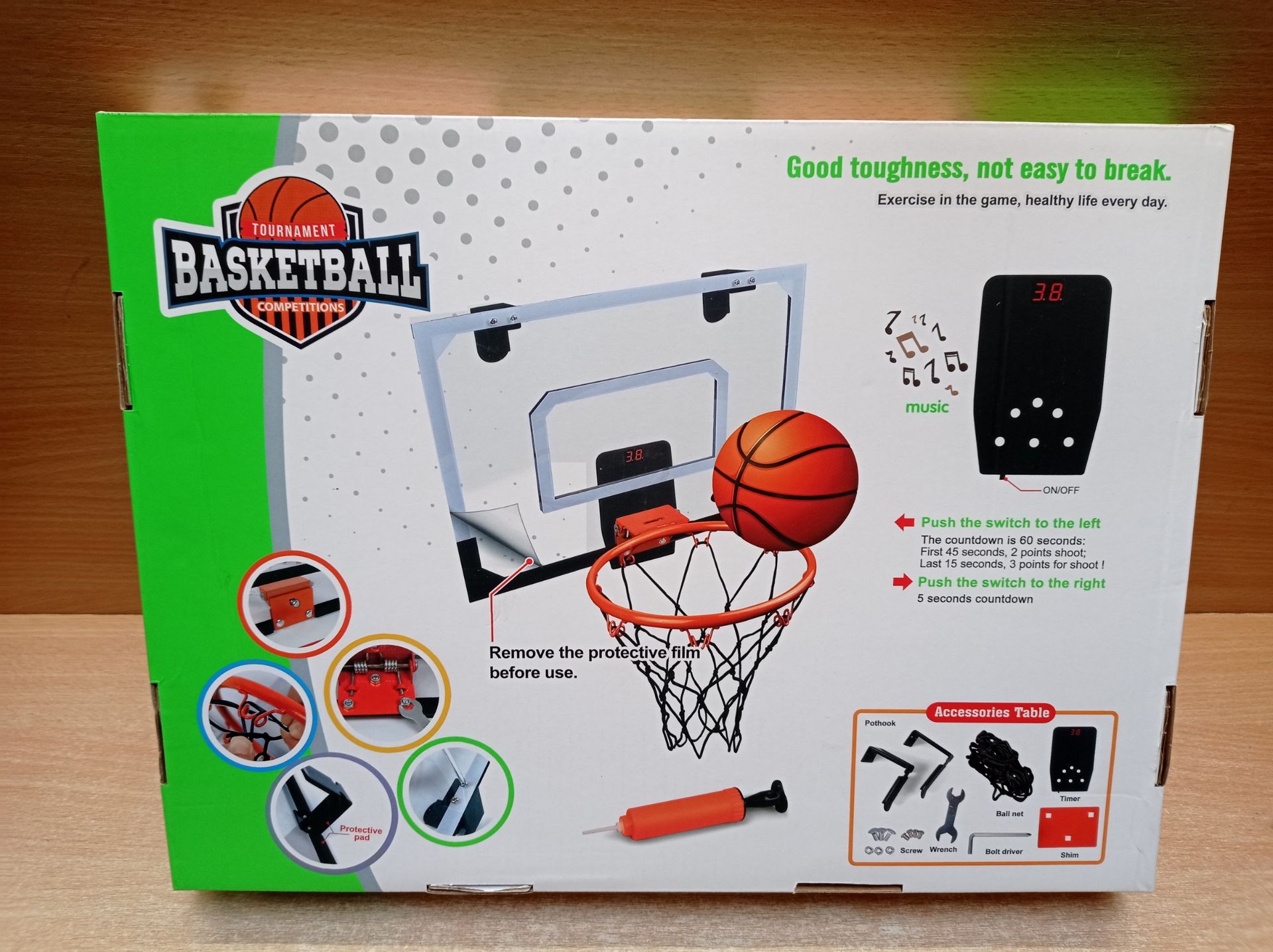 RRP £39.39 STAY GENT Mini Basketball Hoop for Kids with Electronic Score Record - Image 2 of 2