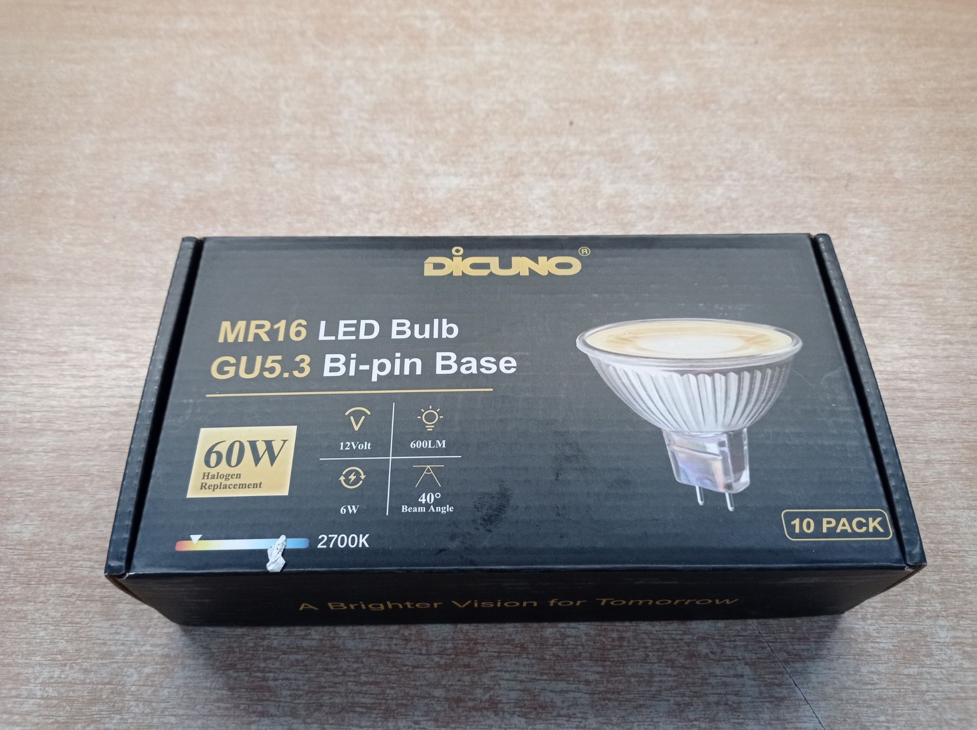 RRP £37.95 DiCUNO MR16 LED Bulbs Dimmable GU5.3 Spotlight Bulb - Image 2 of 2