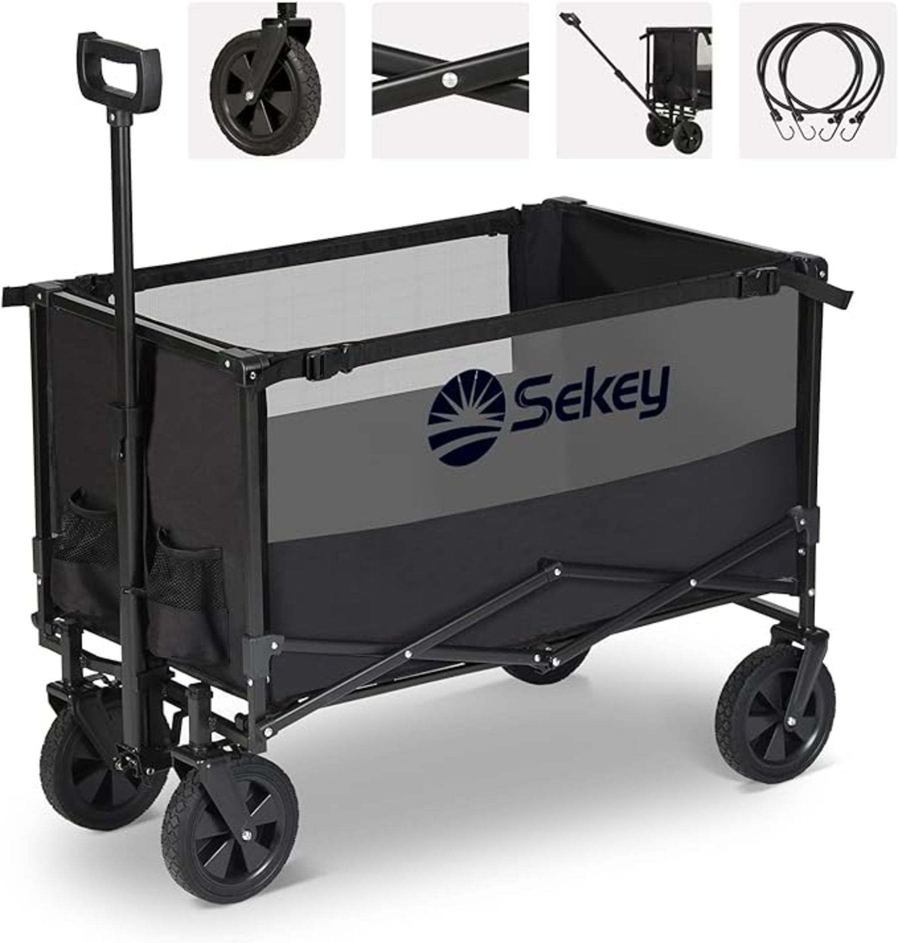 RRP £111.65 Sekey Folding Wagon with 220LBS Larger Capacity Heavy