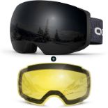 RRP £37.69 Odoland OTG Ski Goggles Set with Detachable Lens
