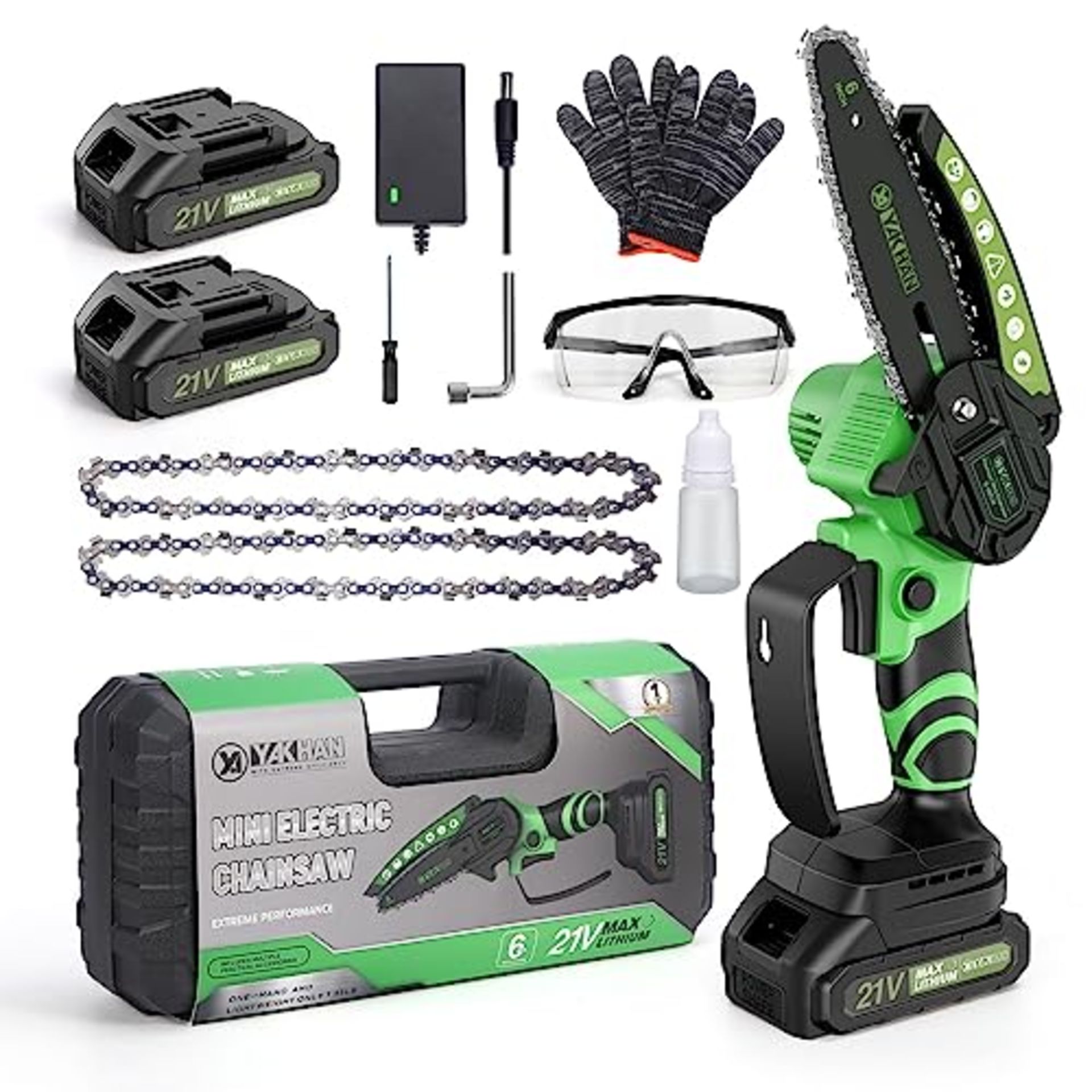 RRP £47.94 YAKHAN 6 Inch Mini Chainsaw Cordless for Garden with
