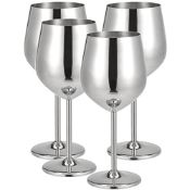 RRP £35.72 MUKLEI 4 PCS 500ml/18oz Stainless Steel Wine Glasses