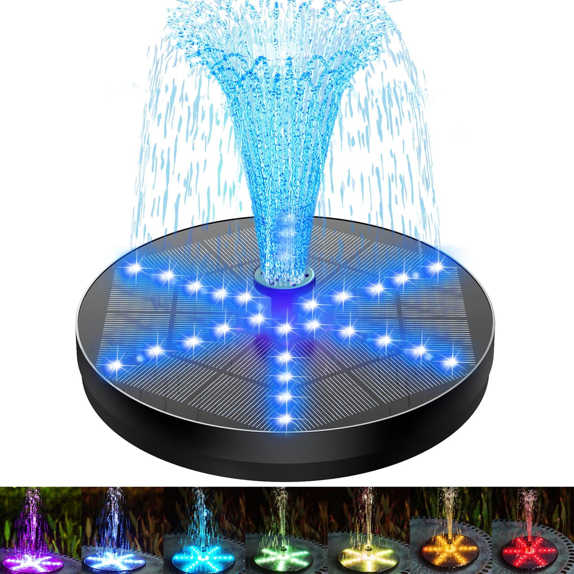 RRP £21.67 SZMP Solar Fountain 4W Bird Bath Fountains Upgraded 30LED Lights