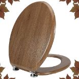 RRP £33.95 Angel Shield Antibacterial Wooden Toilet Seat Adjustable