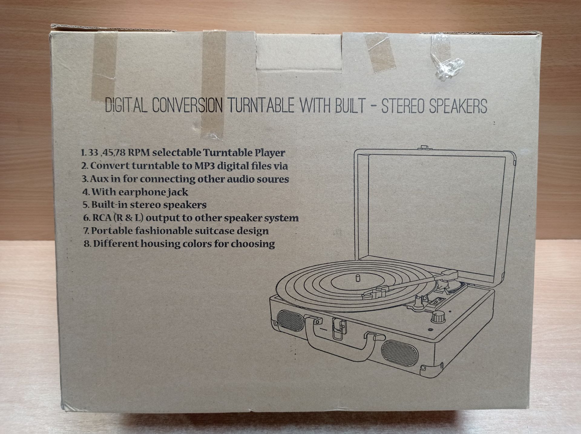 RRP £55.82 DIGITNOW! Turntable record player 3speeds with Built-in Stereo Speakers - Image 2 of 2