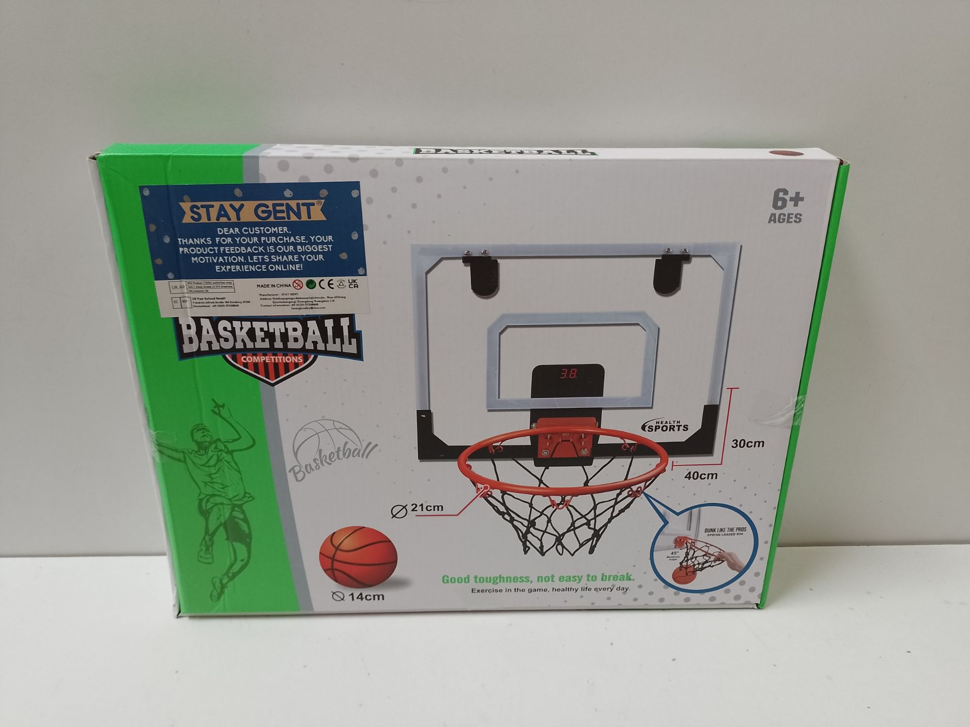 RRP £39.39 STAY GENT Mini Basketball Hoop for Kids with Electronic Score Record - Image 2 of 2