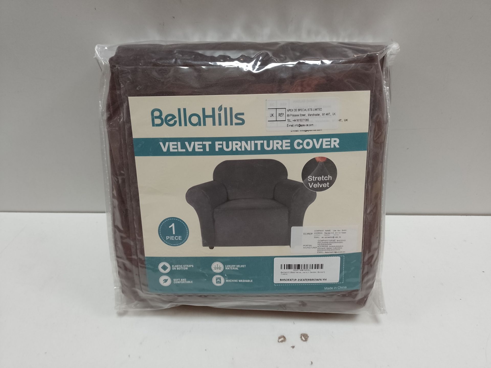 RRP £23.28 BRAND NEW STOCK BellaHills Real Velvet Stretch Sofa Covers Couch Covers - Image 2 of 2